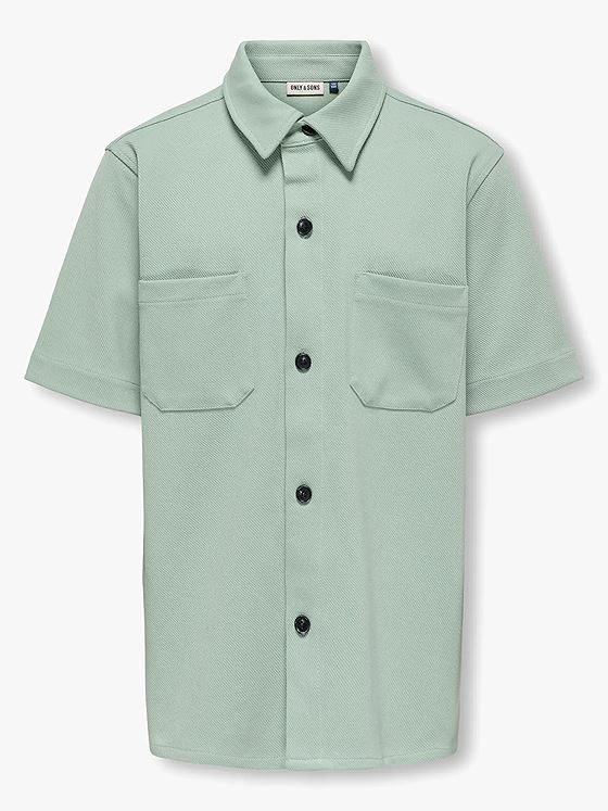 Only & Sons Jr Newkodyl Short Sleeve Shirt Sweat Iceberg Green