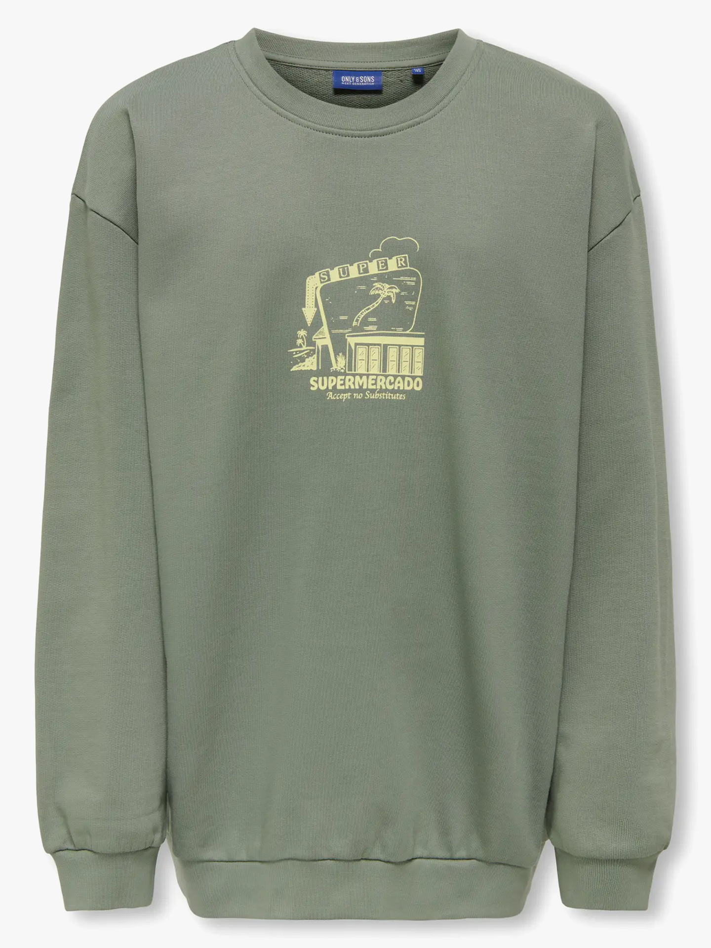 Only & Sons Jr Sumon Long Sleeve O-Neck Sweat Agave Green Casa De Mexico
