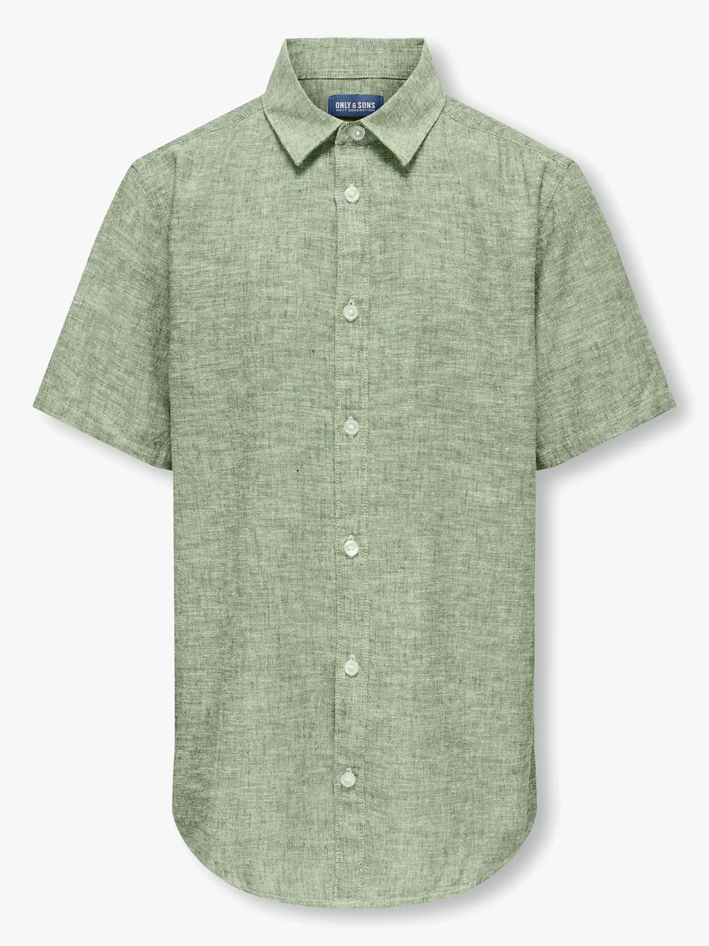 Only & Sons Jr Caiden Life Short Sleeve Solid Linen Shirt Woven Swamp