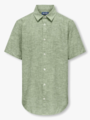Only & Sons Jr Caiden Life Short Sleeve Solid Linen Shirt Woven Swamp