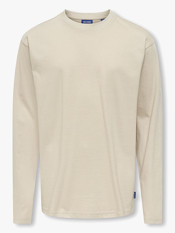 Only & Sons Jr Fred Life Loose Long Sleeve Tee Jrs Silver Lining