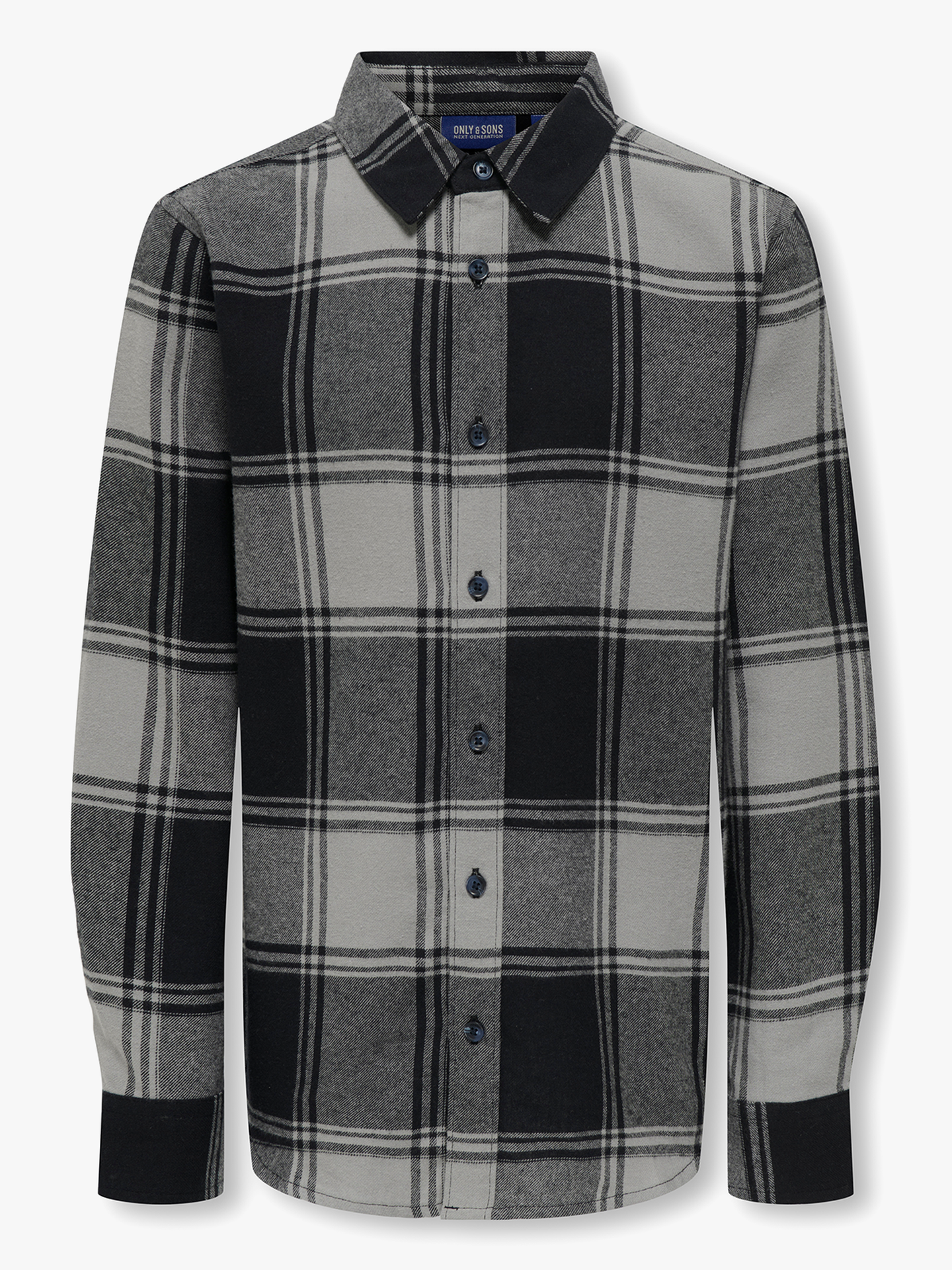 Only & Sons Jr Gudmund Long Sleeve Checked Shirt Griffin Black