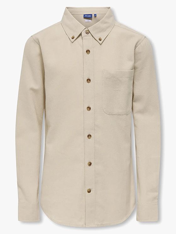 Only & Sons Jr Gudmund Slim 1-Pkt Shirt Woven Silver Lining