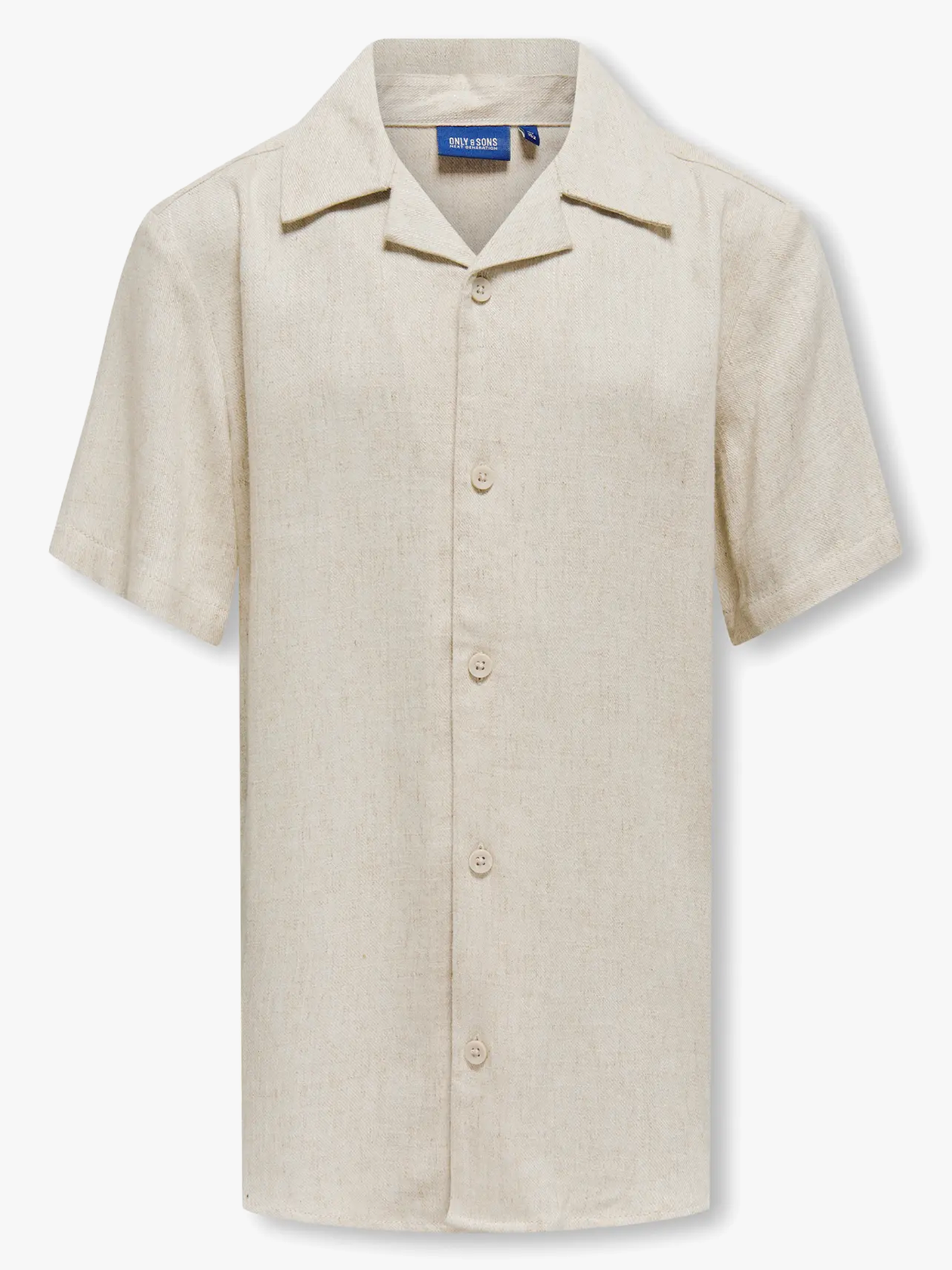 Only & Sons Jr Kari Short Sleeve Shirt Viscose Linen 0075 Resort Oatmeal