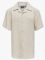 Only & Sons Jr Kari Short Sleeve Shirt Viscose Linen 0075 Resort Oatmeal