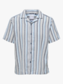 Only & Sons Trev Life Structure Stripe Short Sleeve Shirt Vintage Indigo