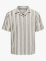 Only & Sons Trev Life Structure Stripe Short Sleeve Shirt Seagrass