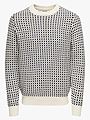 Only & Sons Musa Regular 3 Structured Crew Knit Egret
