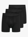 Only & Sons Fitz Solid Black Boxer 3-Pack Black