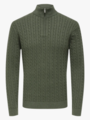 Only & Sons Loui Reg 12 Cabel Half Zip Knit Castor Gray Melange