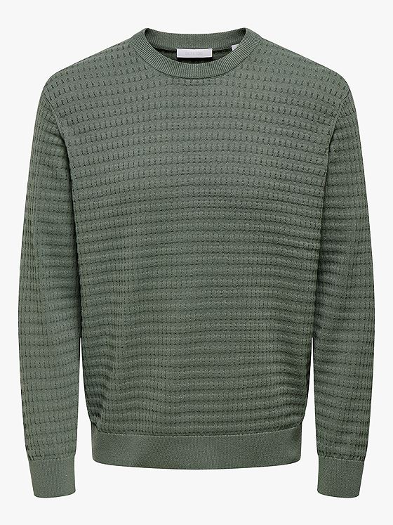 Only & Sons Berry Regular Long Sleeve Crew Knit Castor Gray