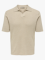 Only & Sons Travis Regular Short Sleeve Mel Knit Oatmeal Melange
