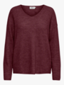 Only Camilla V-Neck Long Sleeve Pullover Knit Port Royale Melange