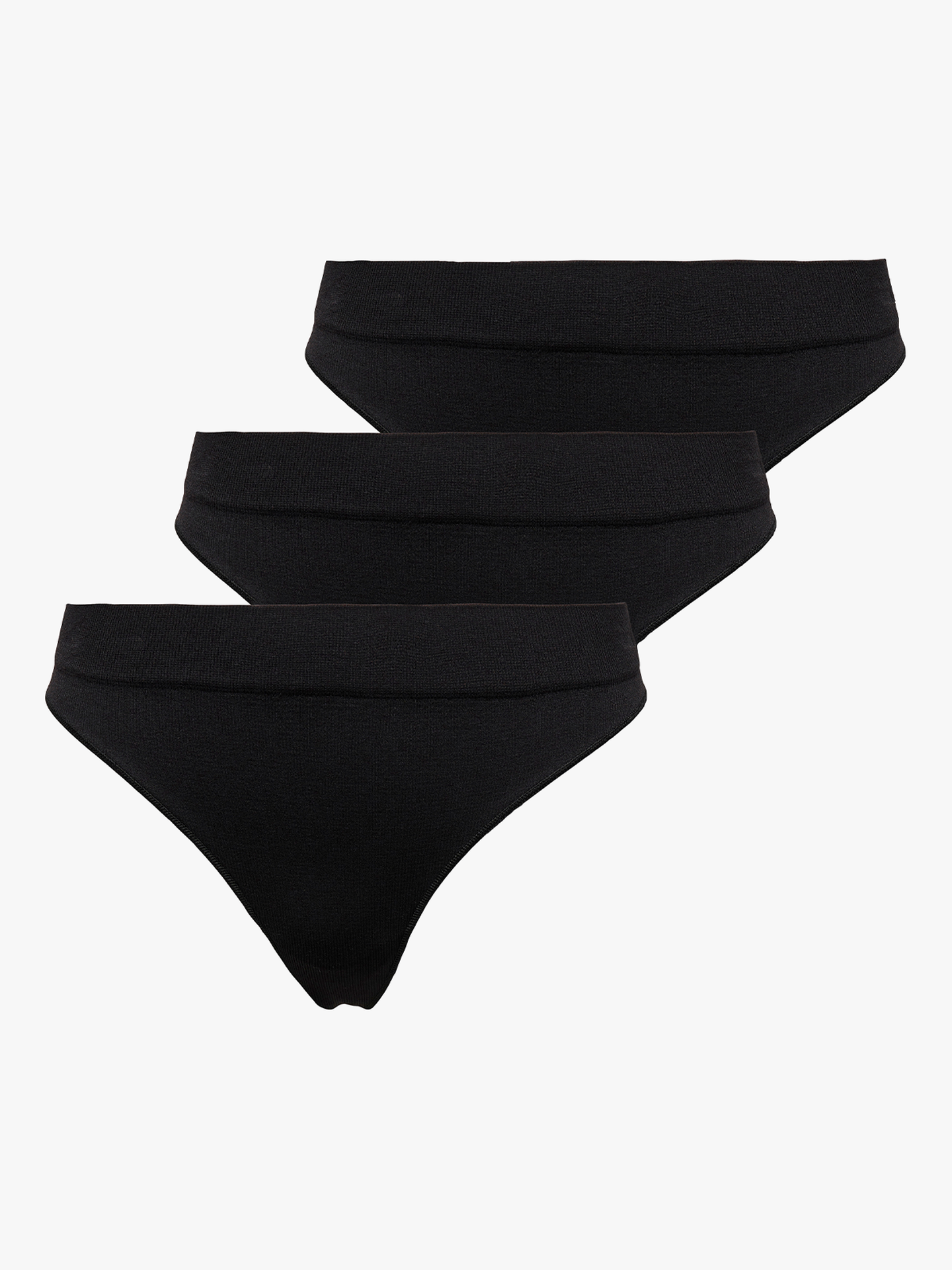 Only Vicky Rib S-Les Thong 3-Pack Black