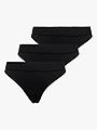 Only Vicky Rib S-Les Thong 3-Pack Black