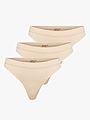 Only Vicky Rib S-Les Thong 3-Pack Peach Taffy