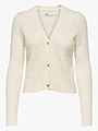 Only Katia Long Sleeve Cable V-Neck Cardigan Whitecap Grey