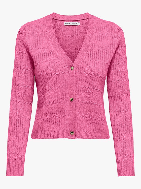 Only Katia Long Sleeve Cable V-Neck Cardigan Wild Orchid