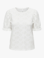 Only New Smilla Life Short Sleeve Puff Top Cloud Dancer