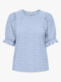Only New Smilla Life Short Sleeve Puff Top Soft Chambray