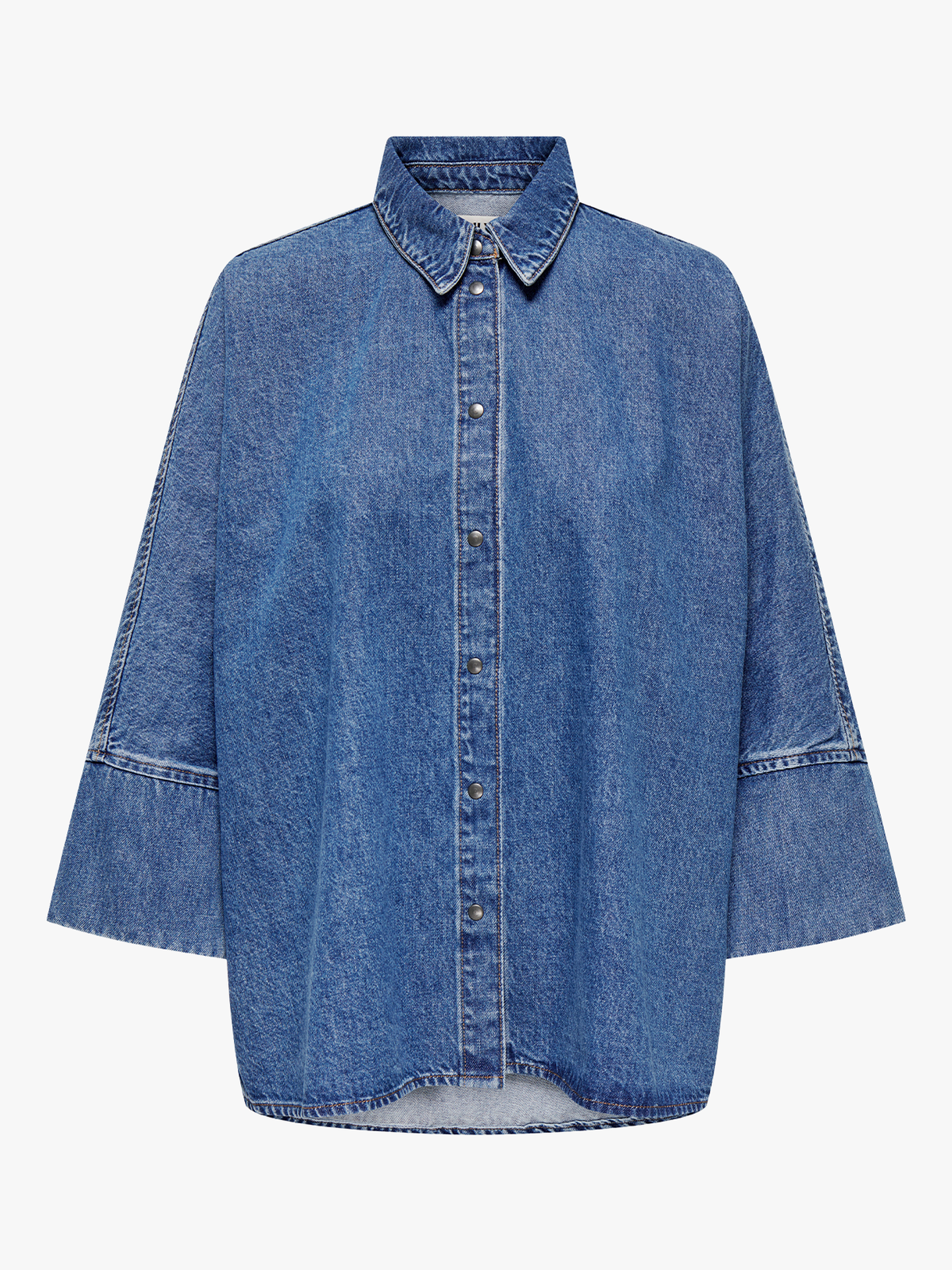 Only Grace 3/4 Denim Shirt Medium Blue Denim