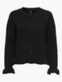 Only Rima Long Sleeve Frill Butto Cardigan CS Knit Black