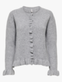 Only Rima Long Sleeve Frill Butto Cardigan CS Knit Light Grey Melange