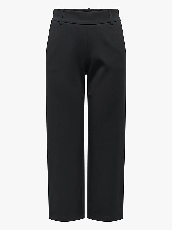Only Poptrash Life Mid Waist Straight Culotte Pant Black