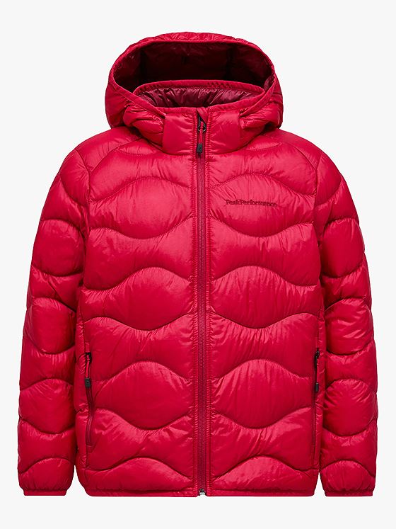 Peak Performance Junior Helium Down Hood Jacket Tech Burgundy / Vertical Zenith