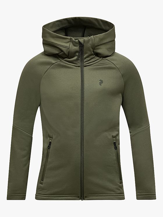 Peak Performance Junior Rider Essentials Zip Hood Pine Needle