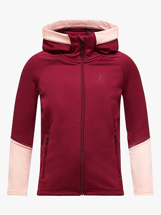 Peak Performance Junior Rider Essentials Zip Hood Vertical Zenith/ Peach Fuzz