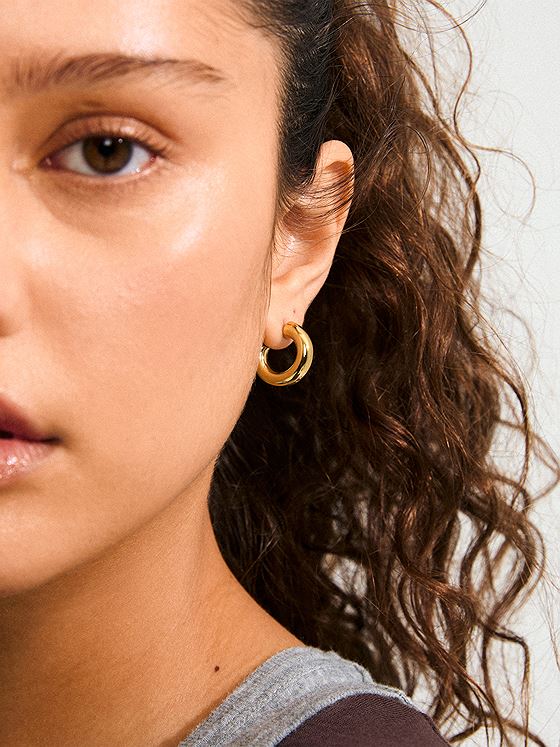 Pilgrim Phase Small Hoops Gullbelagt