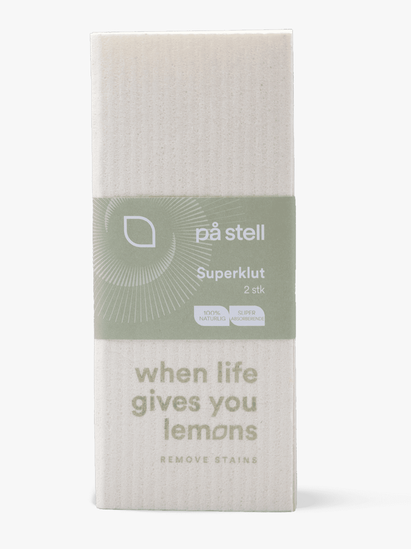 På stell Superklut 2-pk med banderoll Hvit