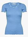 Rosemunde Beatha Short Sleeve Regular O-Neck Lace T-Shirt Blue Heaven