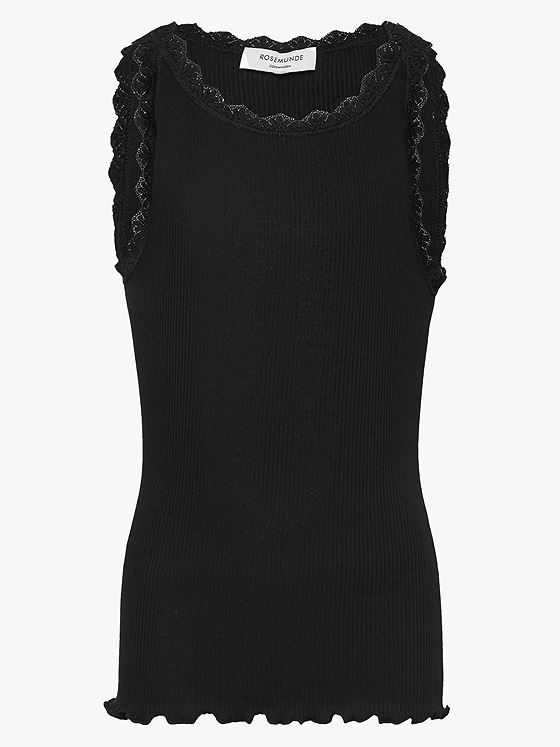 Rosemunde Balta Sleeveless Short Lace Top Black
