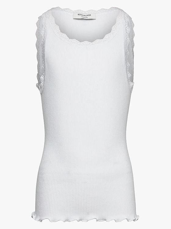 Rosemunde Balta Sleeveless Short Lace Top New White