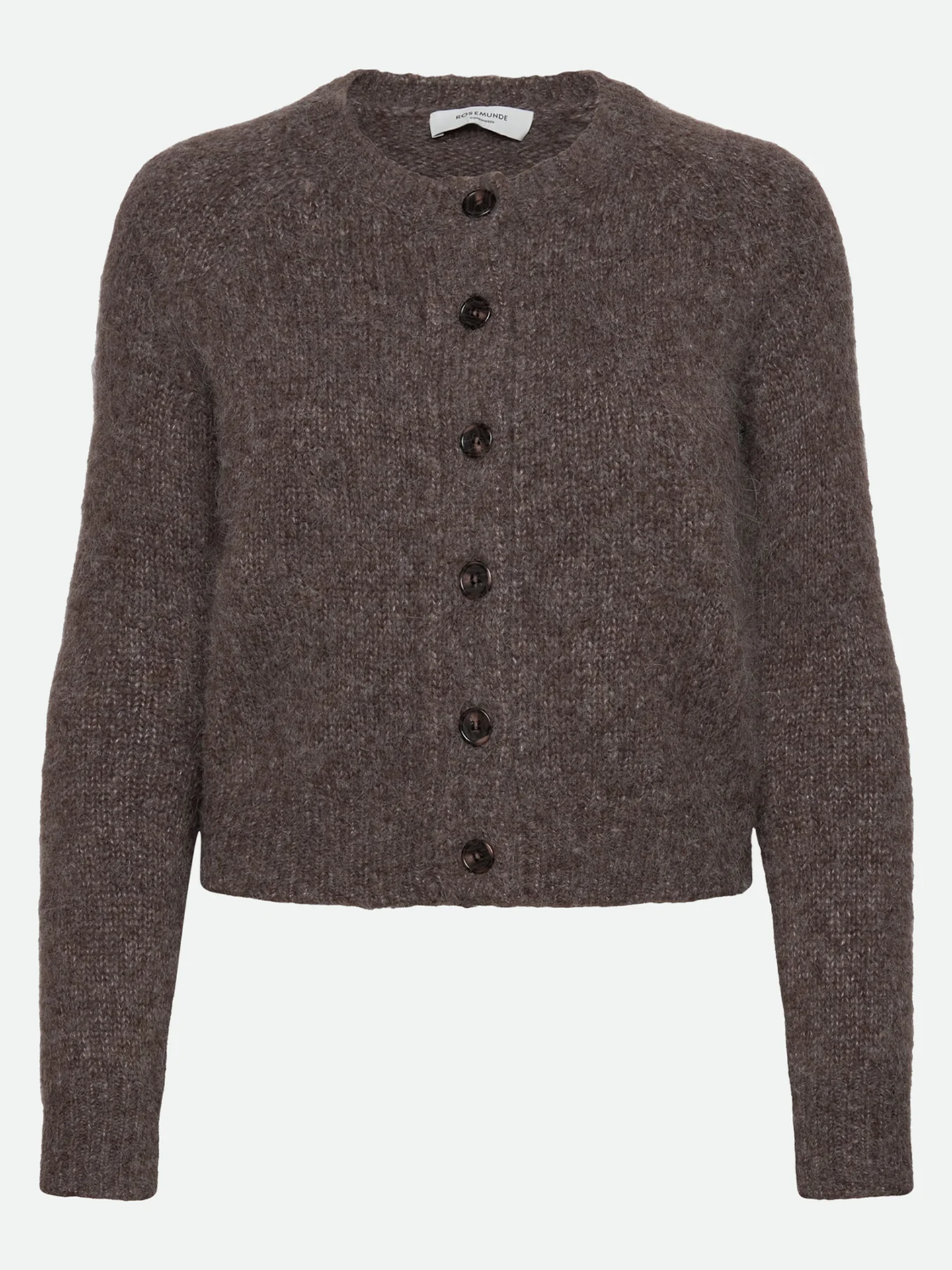 Rosemunde Tulip Long Sleeve Short Cardigan Brown Grey Melange