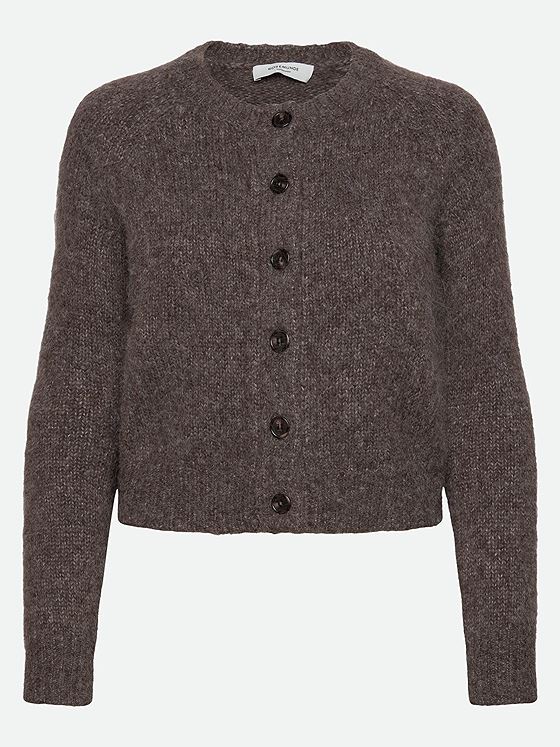 Rosemunde Tulip Long Sleeve Short Cardigan Brown Grey Melange