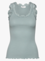 Rosemunde Babette Silk Top With Lace Blue Mist