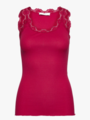 Rosemunde Babette Silk Top With Lace Crimson