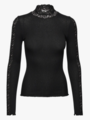 Rosemunde Beatha Long Sleeve T-shirt w/lace Black