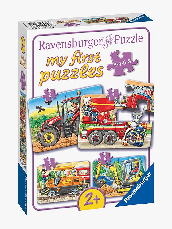 Ravensburger Traktorer og maskiner 2/4/6/8 deler Flerfarget
