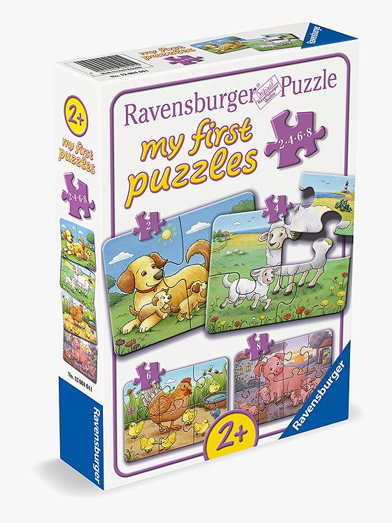 Ravensburger Små bondegårdsdyr 2/4/6/8 deler Flerfarget