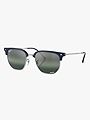 Ray-Ban New Clubmaster Polarized Frame: Polished Blue On Silver / Lenses: Silver, Blue Chromance
