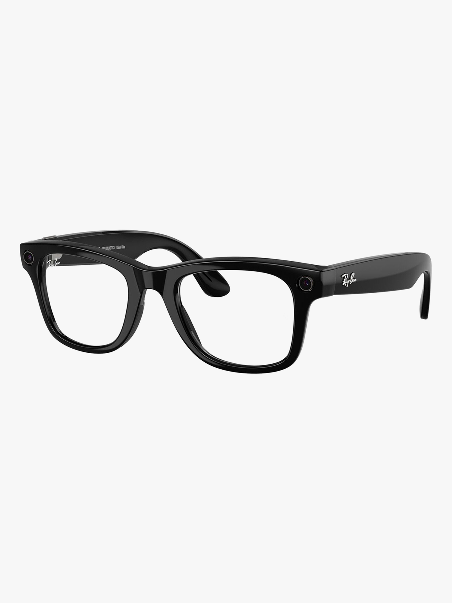 Ray-Ban META Wayfarer Frame: Shiny Black / Lenses: Clear / Graphite Green Transitions