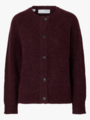 Selected Femme Lulu Long Sleeve Knit Short Cardigan Fig Melange