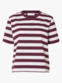 Selected Femme Essential Short Sleeve Striped Boxy Tee Fig BRIGHT WHITE - Wide