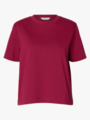 Selected Femme Essential Short Sleeve Boxy Tee Anemone