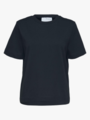 Selected Femme Essential Short Sleeve Boxy Tee Dark Sapphire