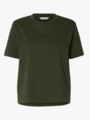 Selected Femme Essential Short Sleeve Boxy Tee Deep Depths